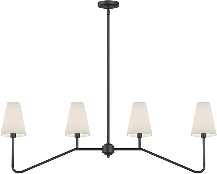 Electro bp;47" W 4-Light Linear Kitchen Island Lighting Fixture Classic Chandeliers Matt Black wi... | Amazon (US)