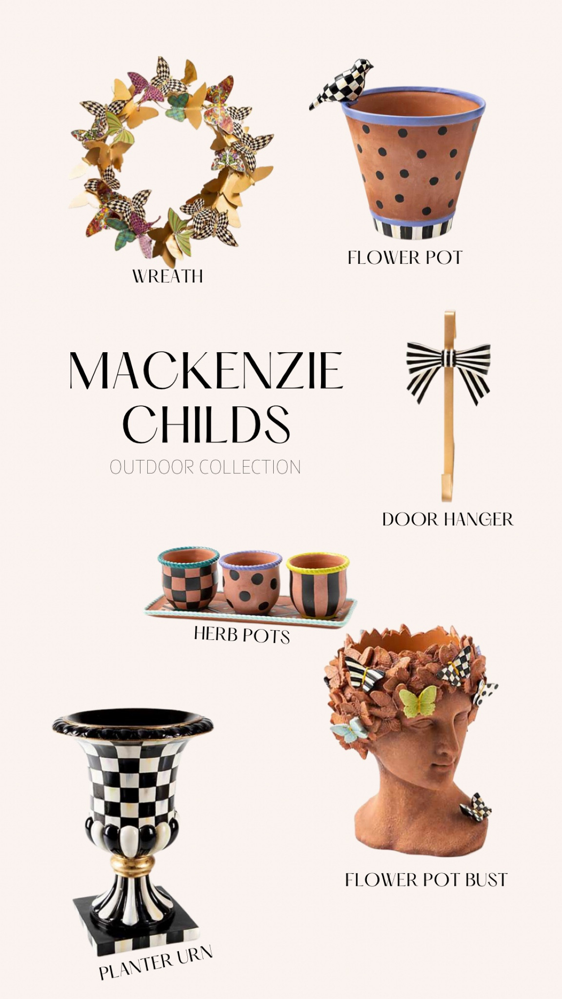 Mackenzie Childs spring Persephone collection! Wreaths, door hanger, bust! 

#outdoor #planters #springstyle

#LTKstyletip #LTKSeasonal #LTKhome