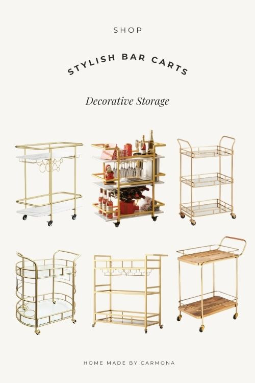 Stylish gold bar carts | Brass bar carts 

 #LTKHome