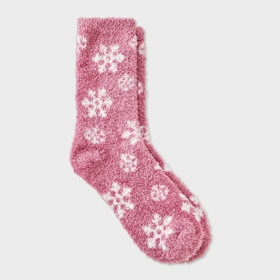 Women's Snowflake Cozy Crew Socks - Auden™ 4-10 | Target