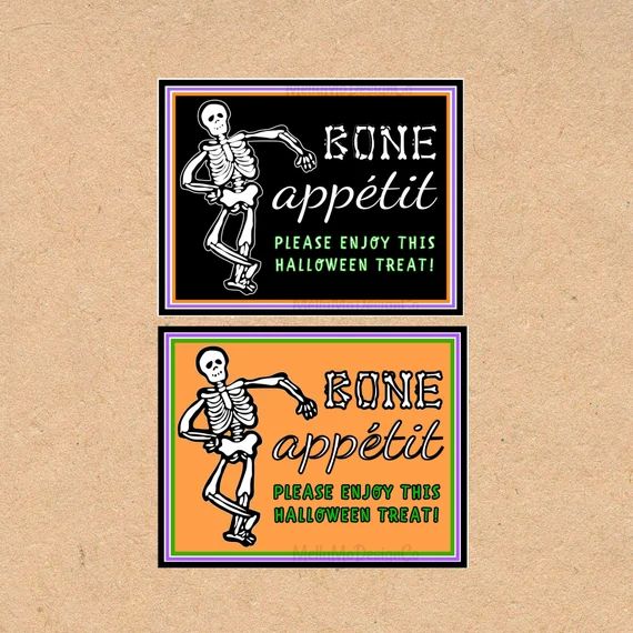 Skeleton Bone Appetit Treat Tags halloween - Etsy | Etsy (US)