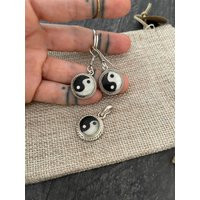 Yin Yang Earrings Necklace Jewelry Set Ying Boho Balance Zen Y2K | Etsy (US)