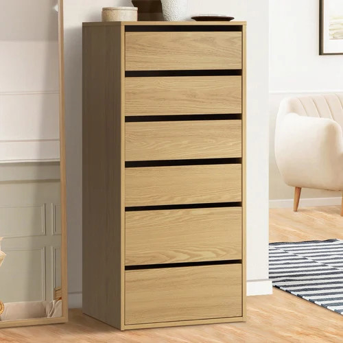 LivingFusion Natural Cassandra 6 Drawer Wardrobe | Temple & Webster | Temple & Webster AU