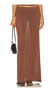 SNDYS Cali Maxi Skirt in Chocolate from Revolve.com | Revolve Clothing (Global)