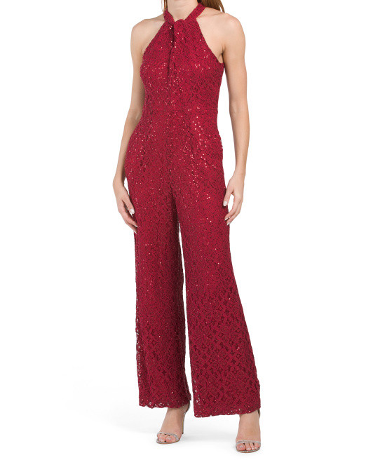 Sequin Lace Halter Jumpsuit | Marshalls