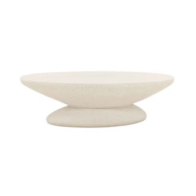 Jaela 53" Wide Outdoor Concrete Terrazzo Coffee Table, Ivory | Wayfair North America