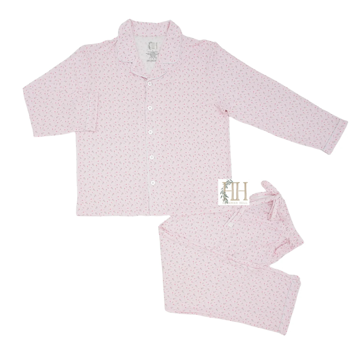 Women Tiptoe Tulip Button Down Pants Set | Hamner Hill
