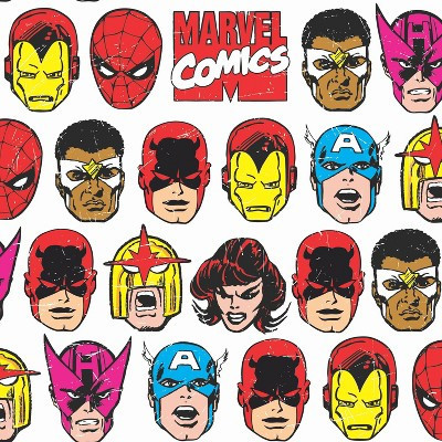 Marvel Comics Classic Faces Peel & Stick Kids' Wallpaper - RoomMates: Self-Adhesive, Multicolor, PVC, 28.18 sq ft Coverage | Target