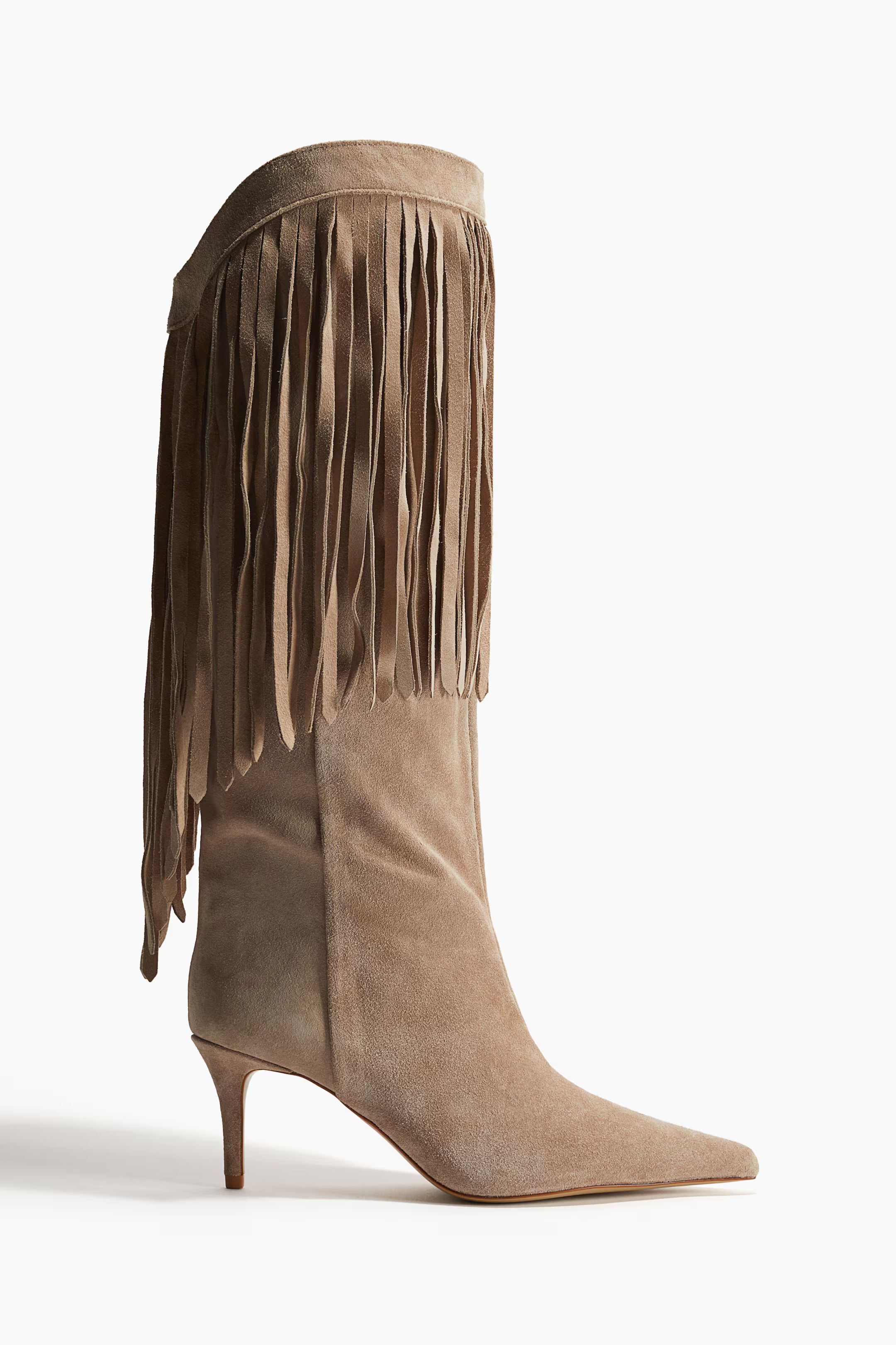 Bottes de hauteur genou en cuir velours | H&M (FR & IT & ES)