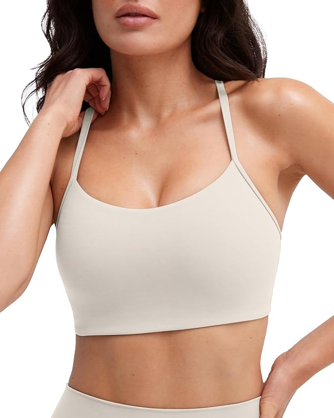 PAVOI ACTIVE Yoga Racerback Bras for Women - Buttery Soft Low Support Scoop Neck Y-Back Thin Stra... | Amazon (US)