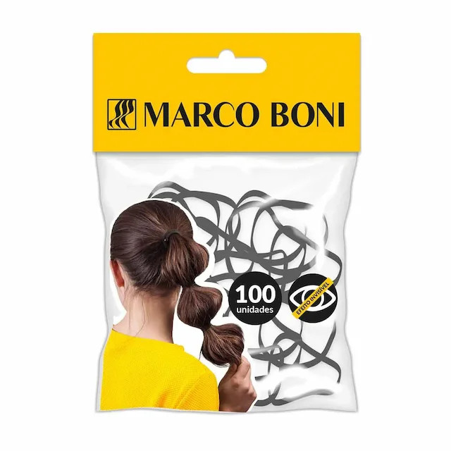 Elástico de Cabelo Marco Boni Soft Preto - 100 unidades | Drogasil BR