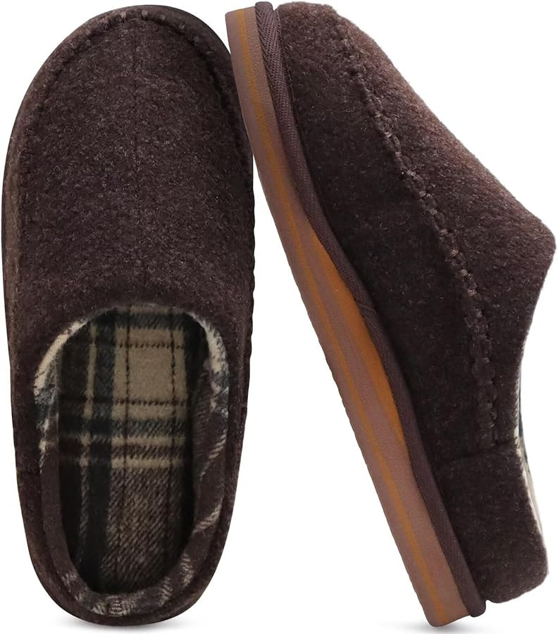 KuaiLu Mens Clog Slippers with Arch Support Suede Faux Fur Memory Foam Warm House Shoes Comfortab... | Amazon (US)