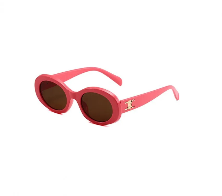 Luxury Womens Oval Frame Sunglasses man Metal Mirror Legs tea Lens designer Sunglasses Retro Smal... | DHGate