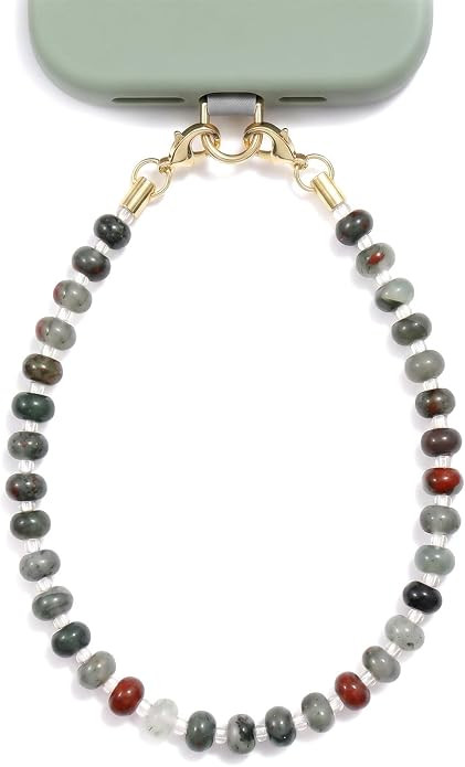 Natural Stone Phone Charm, Beaded Healing Phone Wrist Strap, Handmade Cellphone Chain Lanyard wit... | Amazon (US)