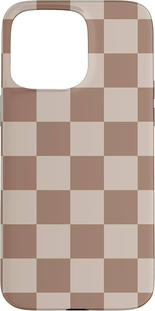 iPhone 15 Pro Max Brown Classic Checkered Big Checkerboard Case | Amazon (US)