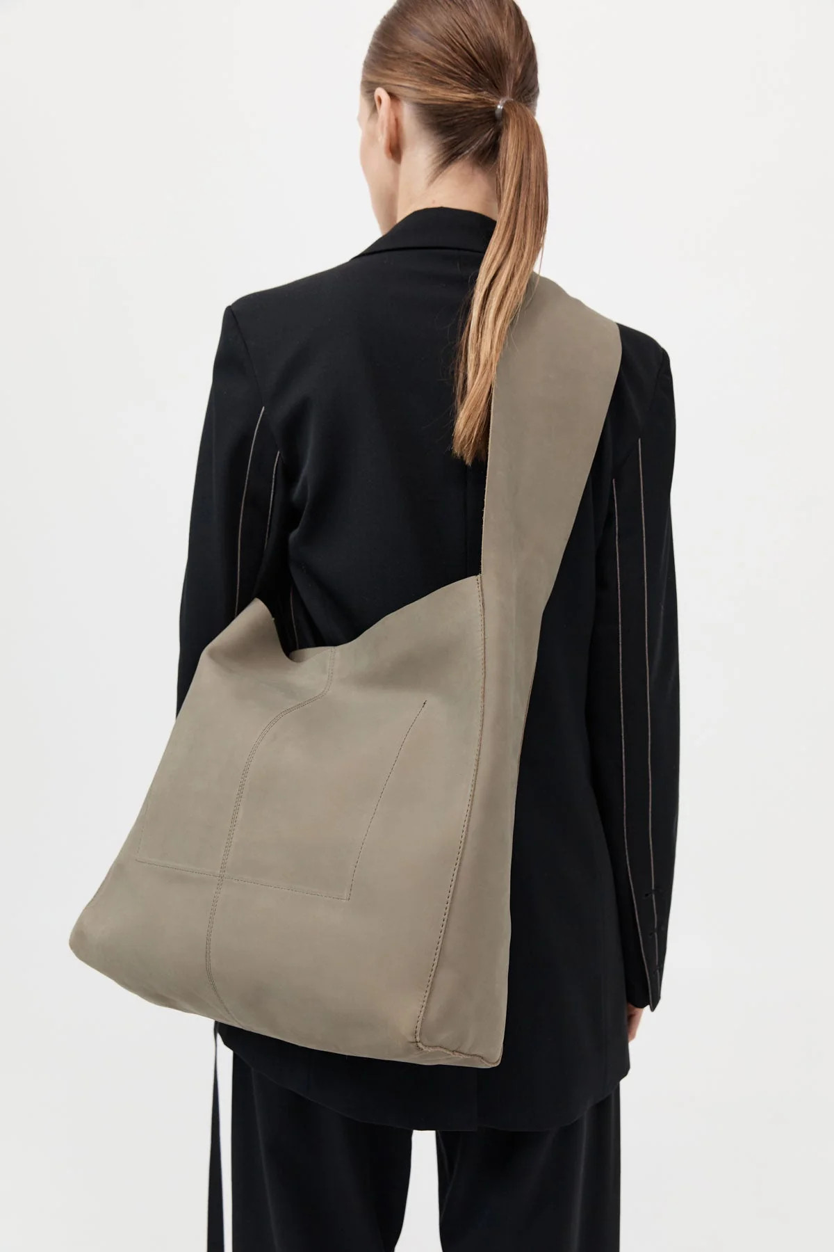 Oversized Nubuck Satchel - Smokey Olive | St. Agni (US, UK, EU)