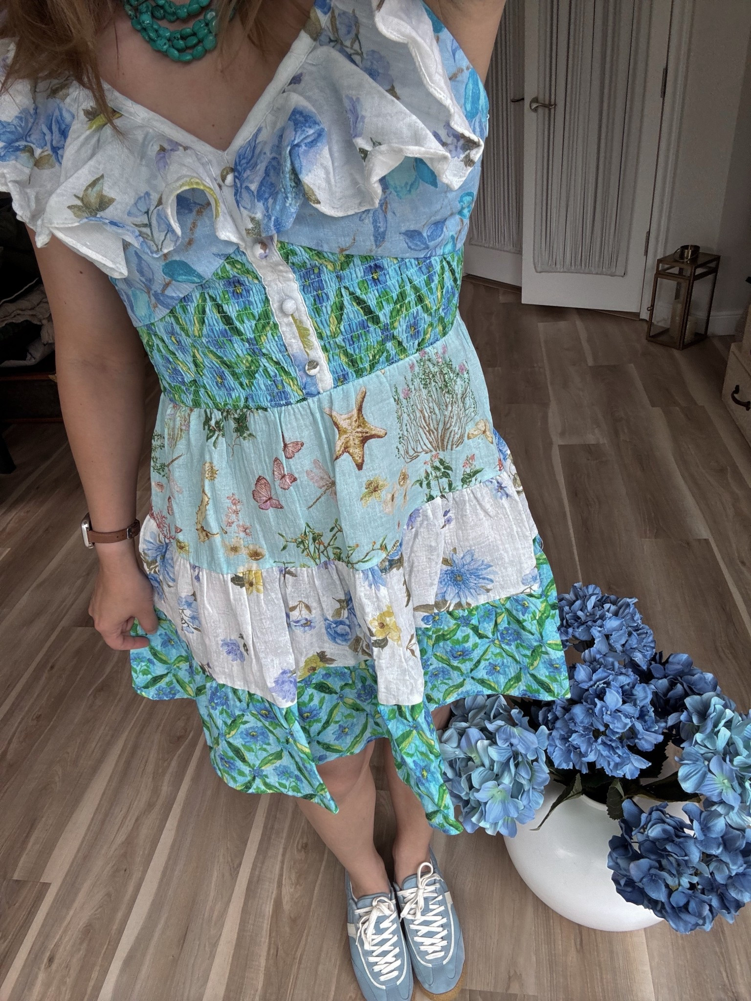 Cute little spring dress 
Wearing a small 
True to size 

#LTKmomlife #LTKootd #LTKgrwm