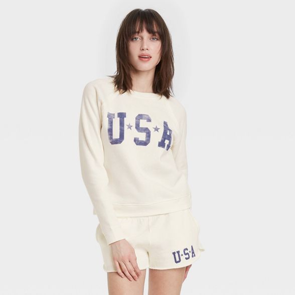 Women's USA Graphic Sweatshirt - White | Target