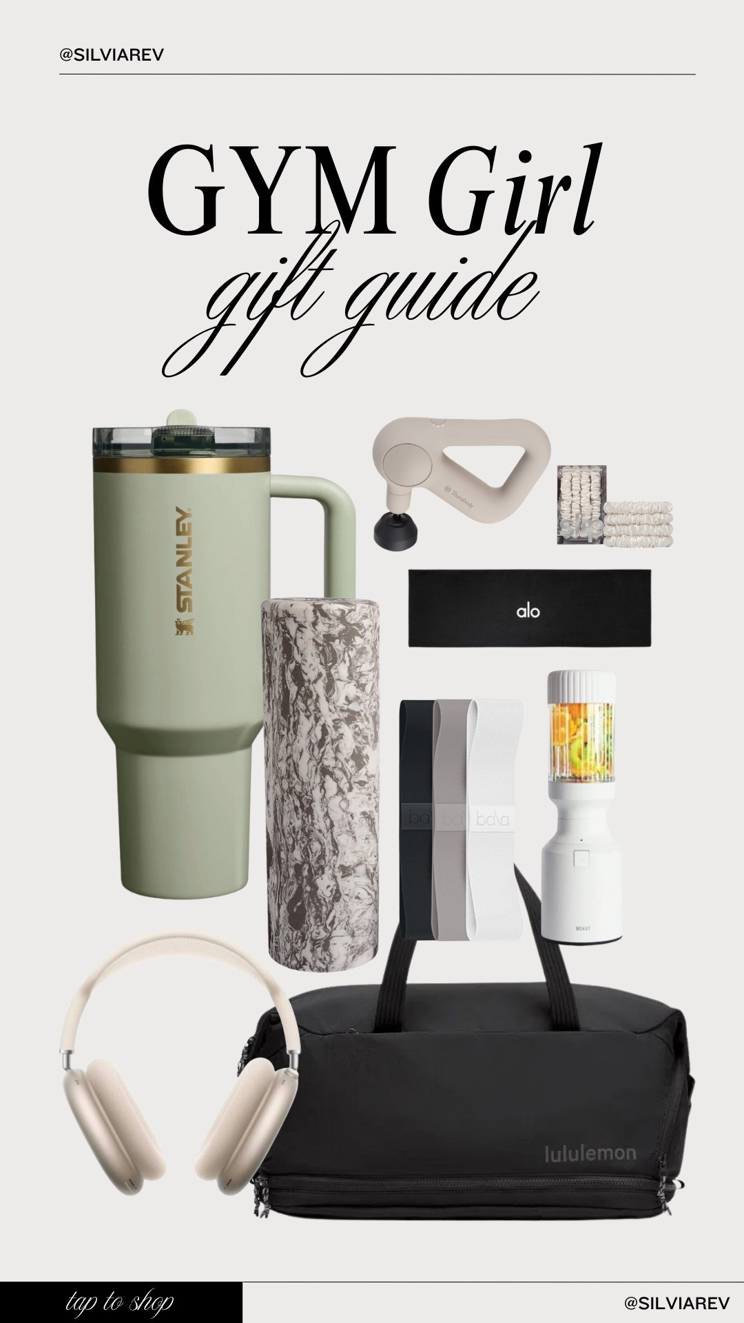 Everything a gym girly needs! 

#gymgirl #giftguide #giftsforher #lifestyle #athleisure #stanley #whattoget #gifts #wellness #fitness #bala #lululemon #apple #airpods #alo #aloyoga #fit #essentials

#LTKGiftGuide #LTKActive #LTKfitnessgoals
