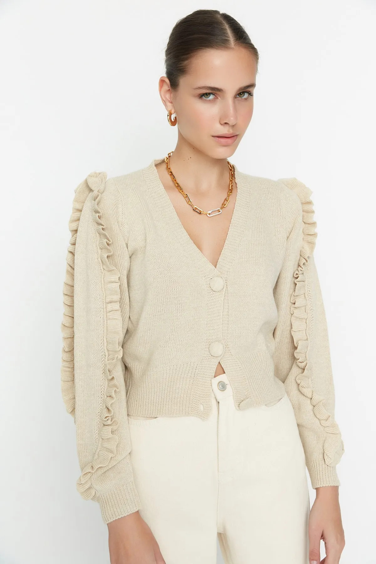 Trendyol Collection Strickjacke - Beige - Normal - Trendyol | Trendyol DE