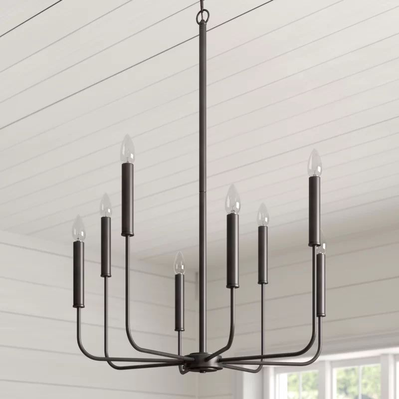 Rustic Black Kaymarie 8 - Light Candle Style Classic Chandelier with Wrought Iron Accents | Wayfair Professional