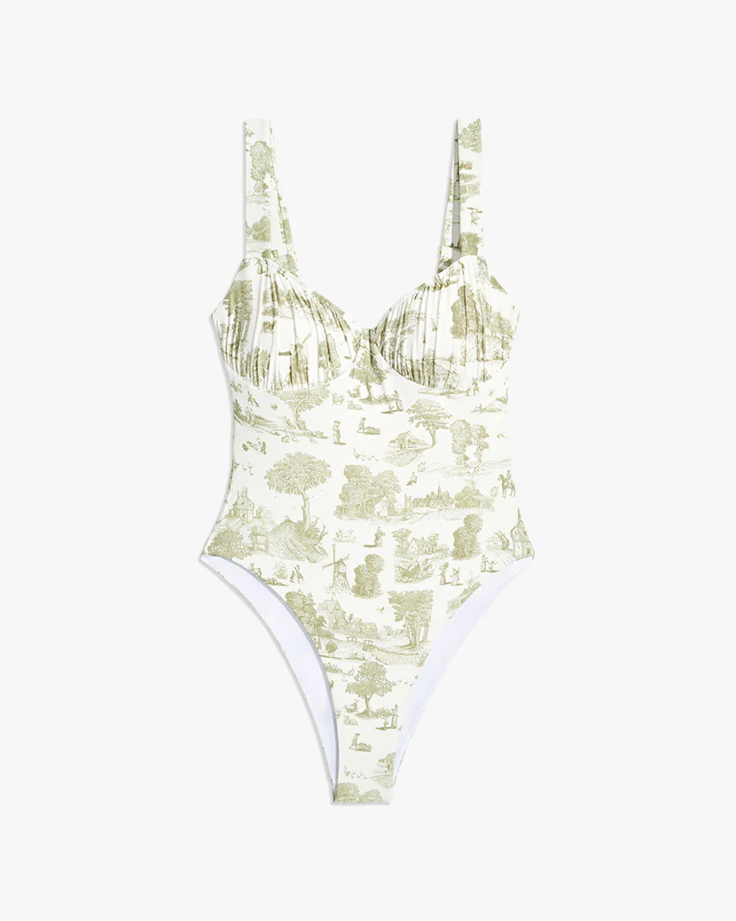 Ruched Cup Vintage Toile One Piece | We Wore What