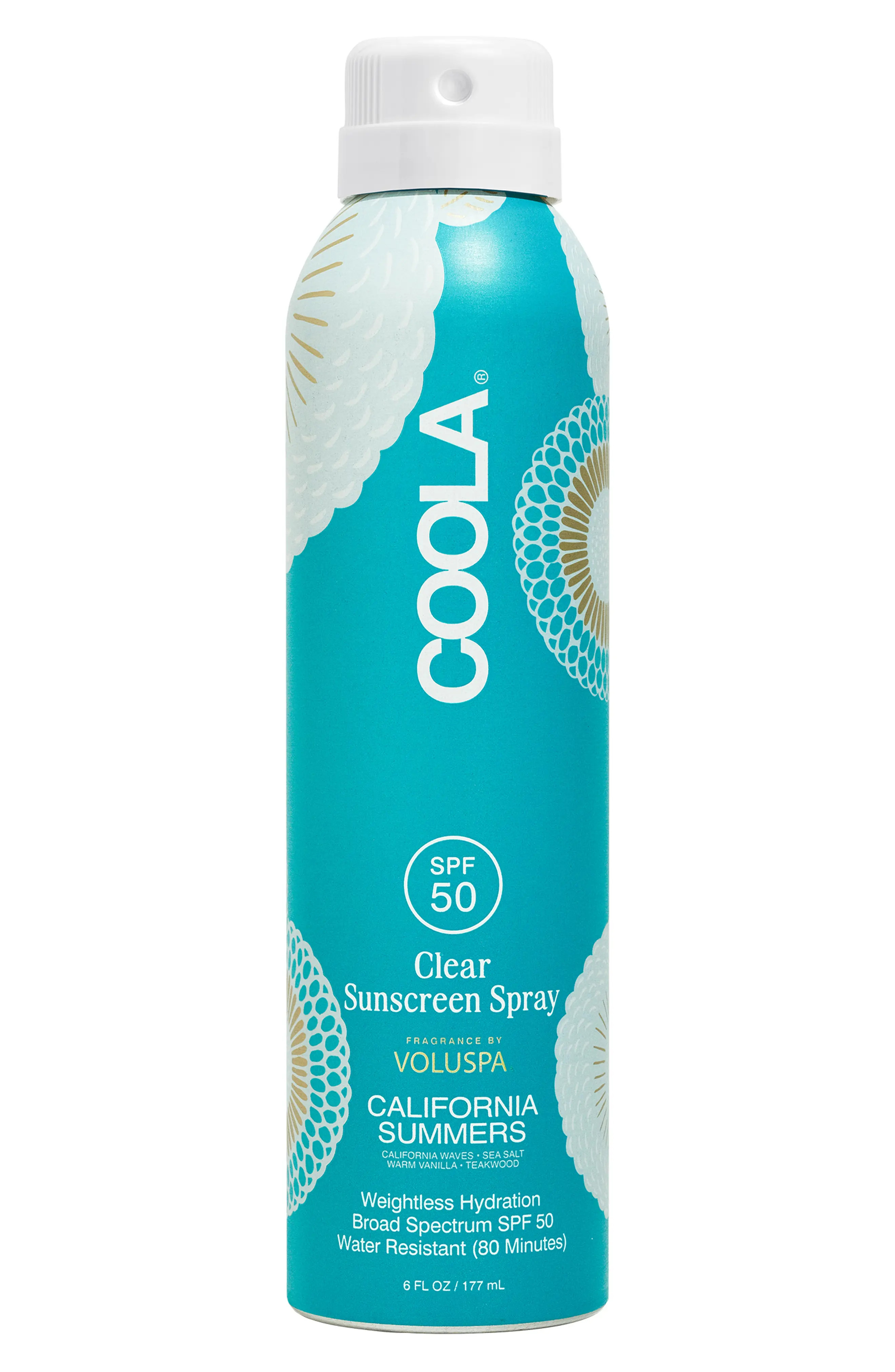 x Voluspa Clear Sunscreen Body Spray SPF 50 California Summers (Women) | Nordstrom | Nordstrom