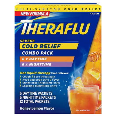 Theraflu Multi-Symptom Severe Cold Relief Day & Night Powder - Honey Lemon​ - 12ct | Target