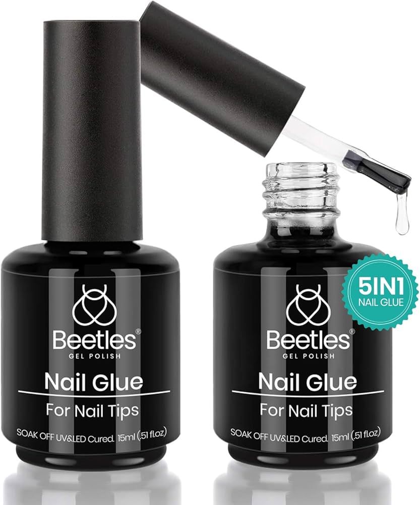 Beetles Gel Polish 5 In 1 Nail Glue and Base Gel Kit for Acrylic Nails,2 Pcs 15ml Super Strong Br... | Amazon (US)