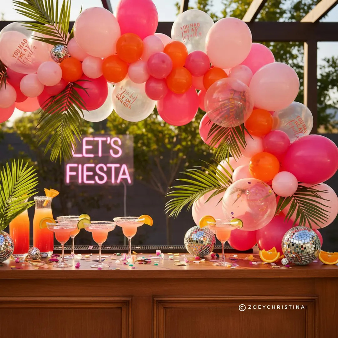 Tequila Sunrise Balloon Garland Kit: Bachelorette Party Decor, Pink & Orange - Etsy | Etsy (US)