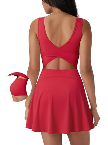 SUUKSESS Tennis Dress with Shorts Underneath Easy Peasy Athletic Dresses | Amazon (US)
