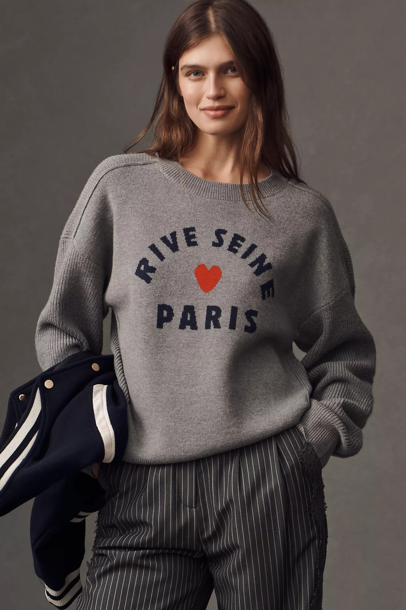 Maeve Graphic Ribbed-Hem Sweater | Anthropologie (US)