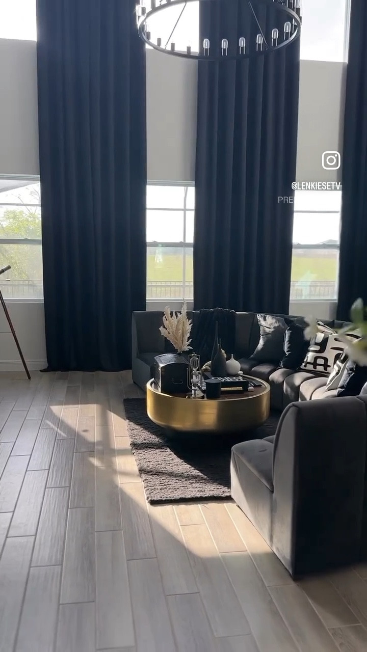 Ceiling to floor curtains? Yes, please! This #AmazonFind truly elevated the living room.   

#LTKStyleTip #LTKHome #LTKVideo