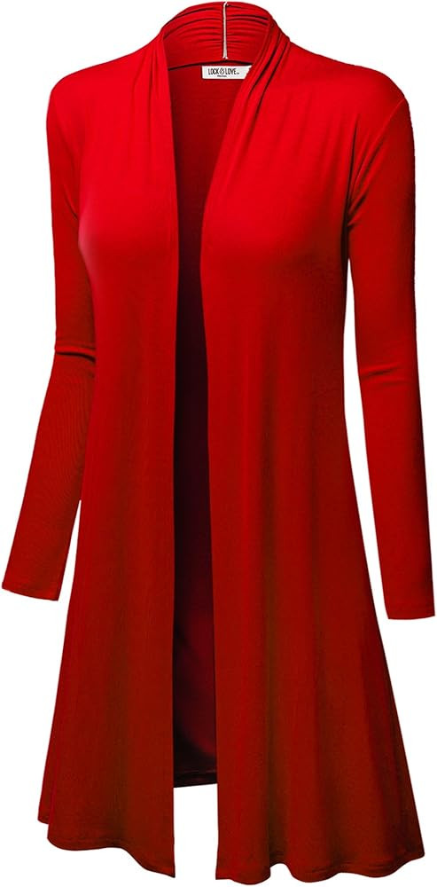 LL Womens Long Sleeve Ombre Open Front Long Cardigan with Stretch | Amazon (US)
