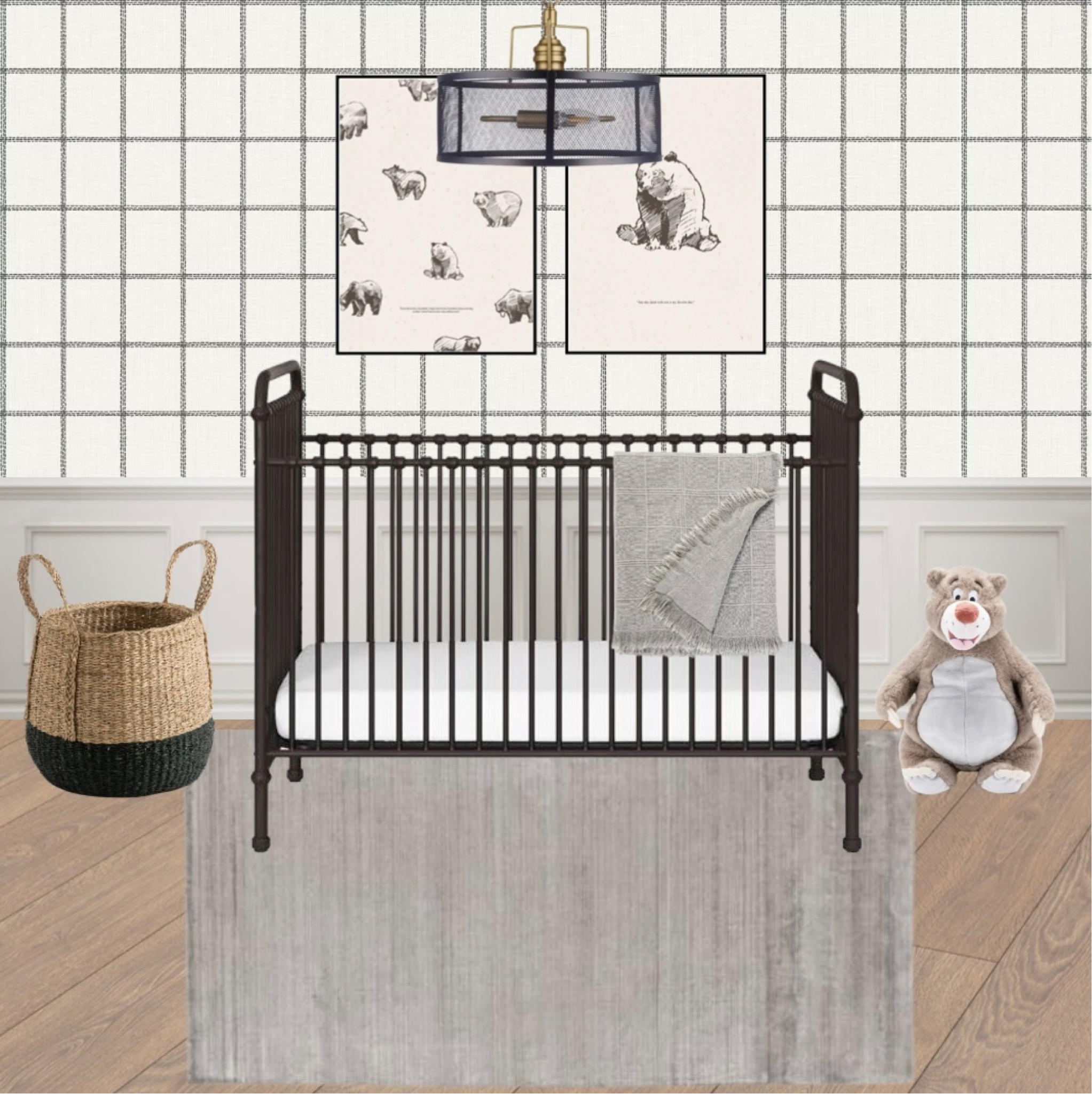 Tribal Nursery Design Mood Board.  Nursery Decor Ideas. Tribal Wallpaper. Black crib. Nursery Ideas. Home Decor Ideas. Interior Design Moodboard. 

#LTKhome #LTKU #LTKbaby