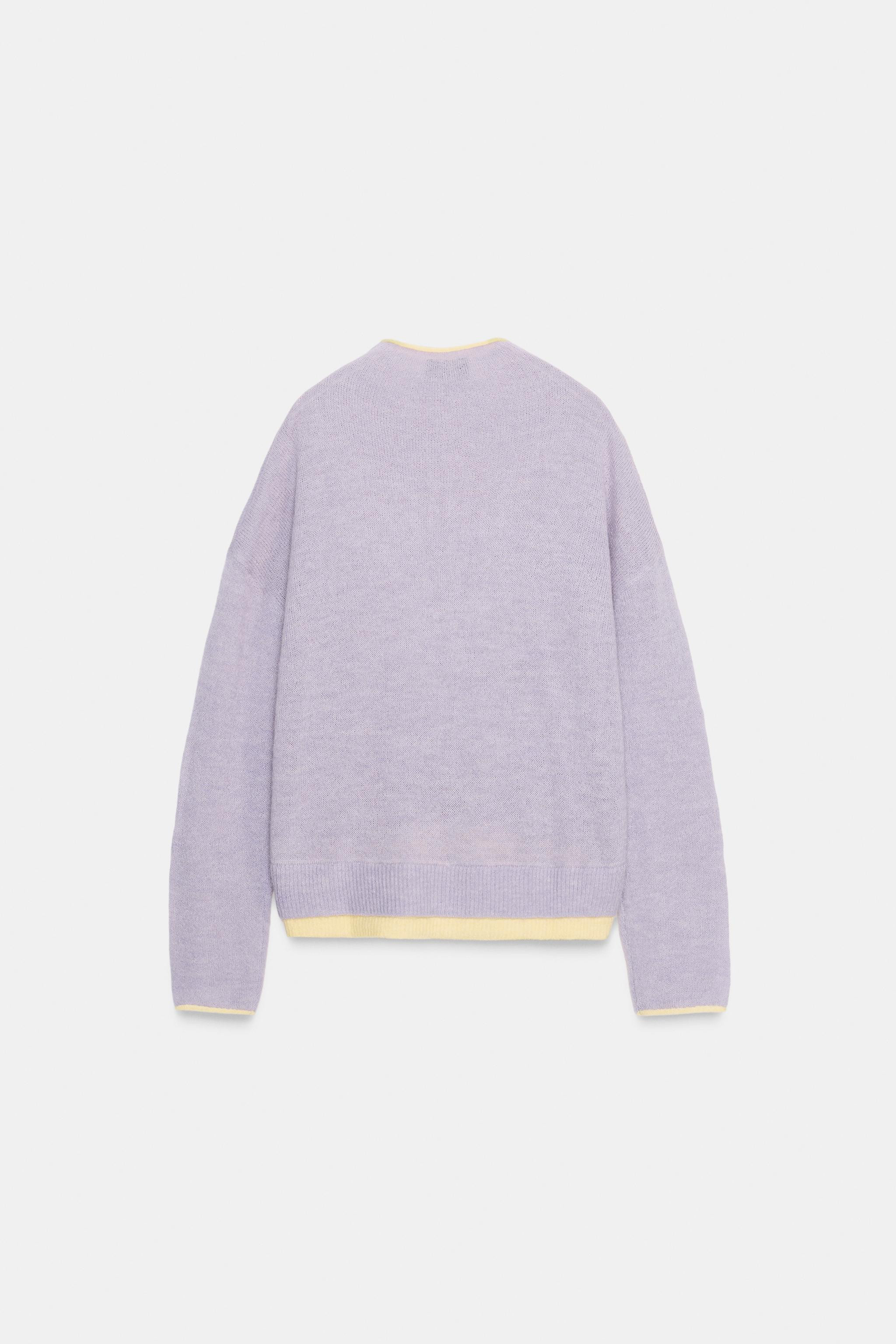 CONTRAST TRIM KNIT SWEATER | Zara US