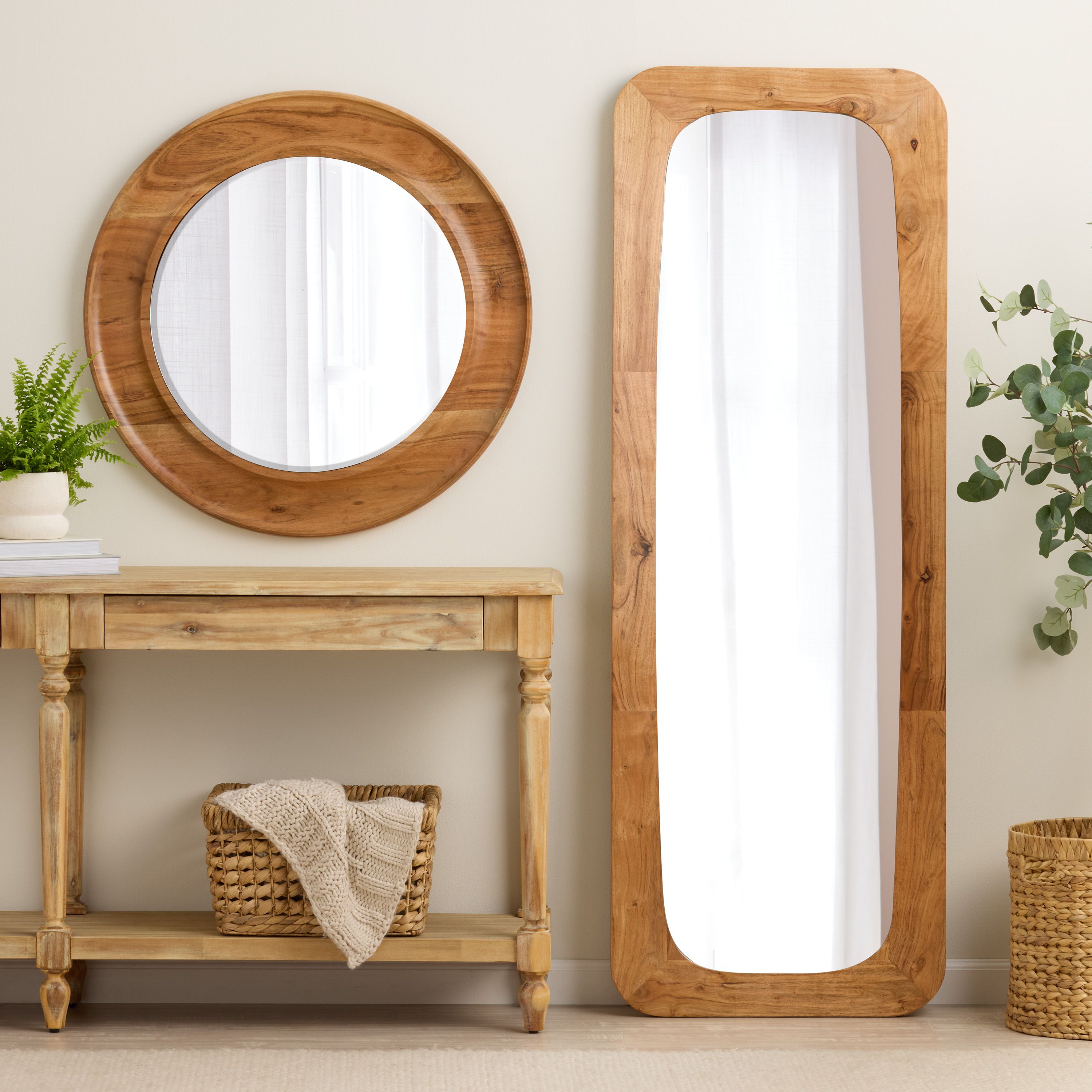 Alka Natural Acacia Wood Wall Mirror Collection | World Market