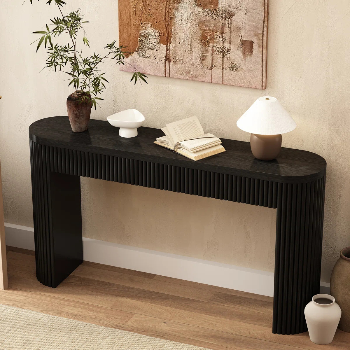 Gennari 55'' Fluted Wood Console Table with 1 Drawer | Wayfair North America