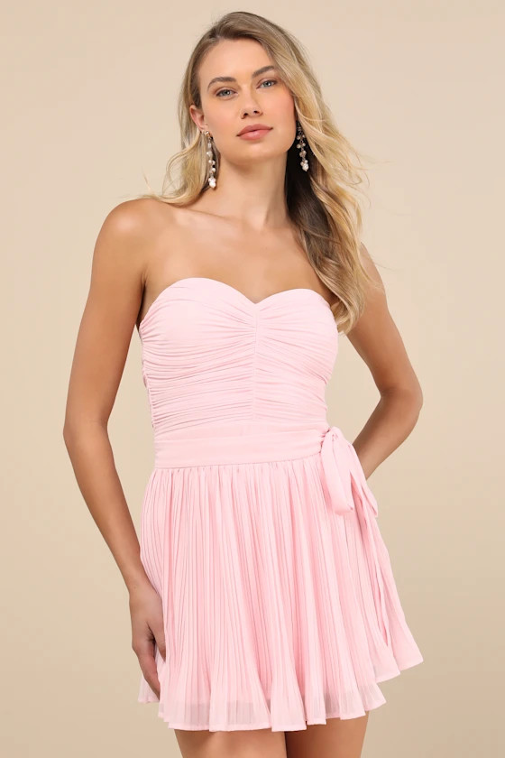 Seriously Sensational Light Pink Strapless Romper | Lulus