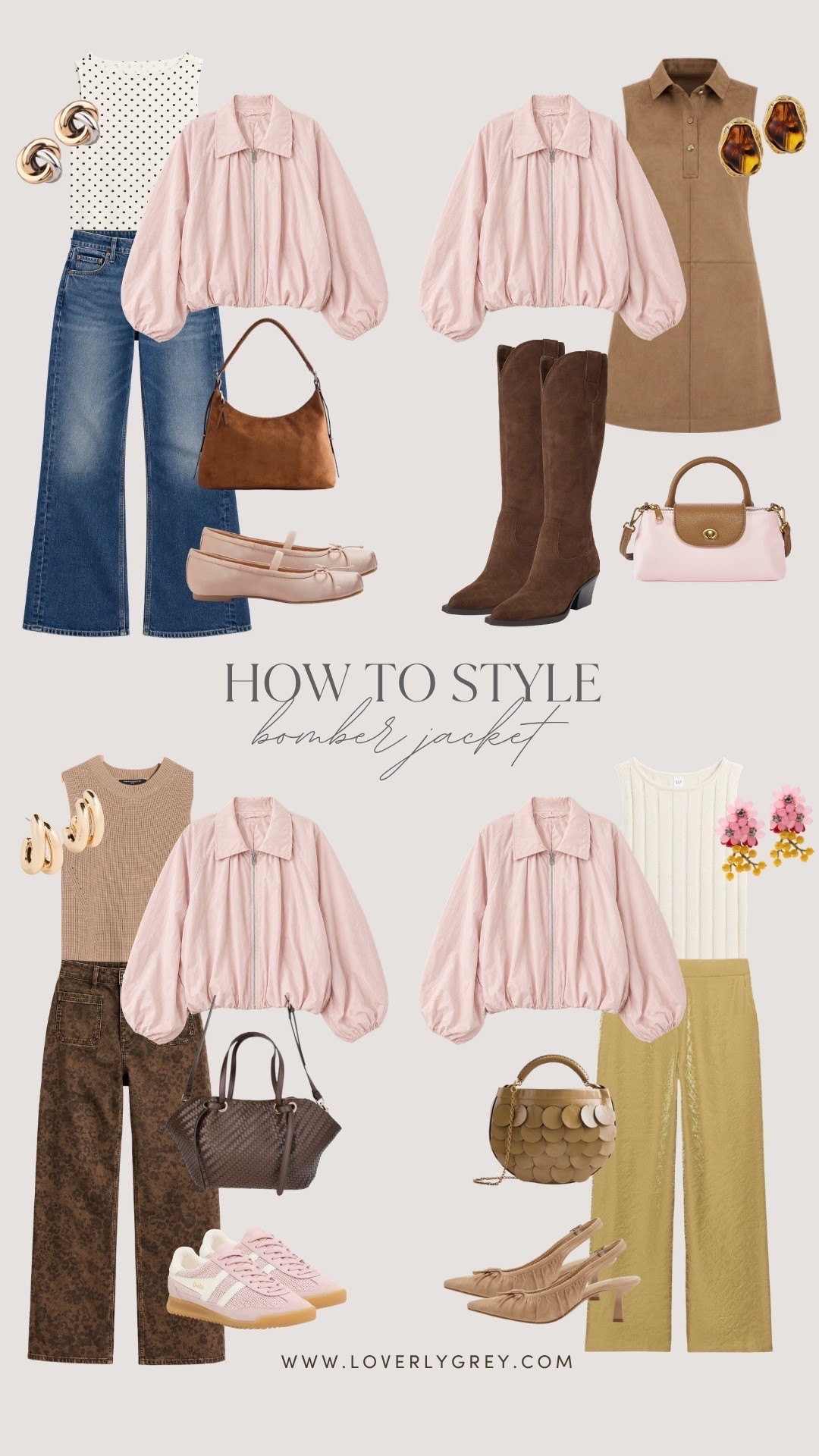 How to style a pink bomber jacket 4 ways! This one from Amazon has been on repeat for me and love how versatile it is. 

Loverly grey, pink bomber jacket, bomber jacket outfit, how to style a bomber jacket, Target style, Walmart fashion, Gap Factory, Zara outfit, Old Navy finds, fall outfit ideas, casual fall style, affordable fashion, women’s outfit ideas

#LTKSeasonal #LTKootd