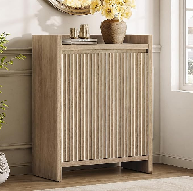 Sicotas Shoe Cabinet - Fluted Shoe Storage Cabinet with Thickened Panels for Entryway, 24-Pair Sh... | Amazon (US)