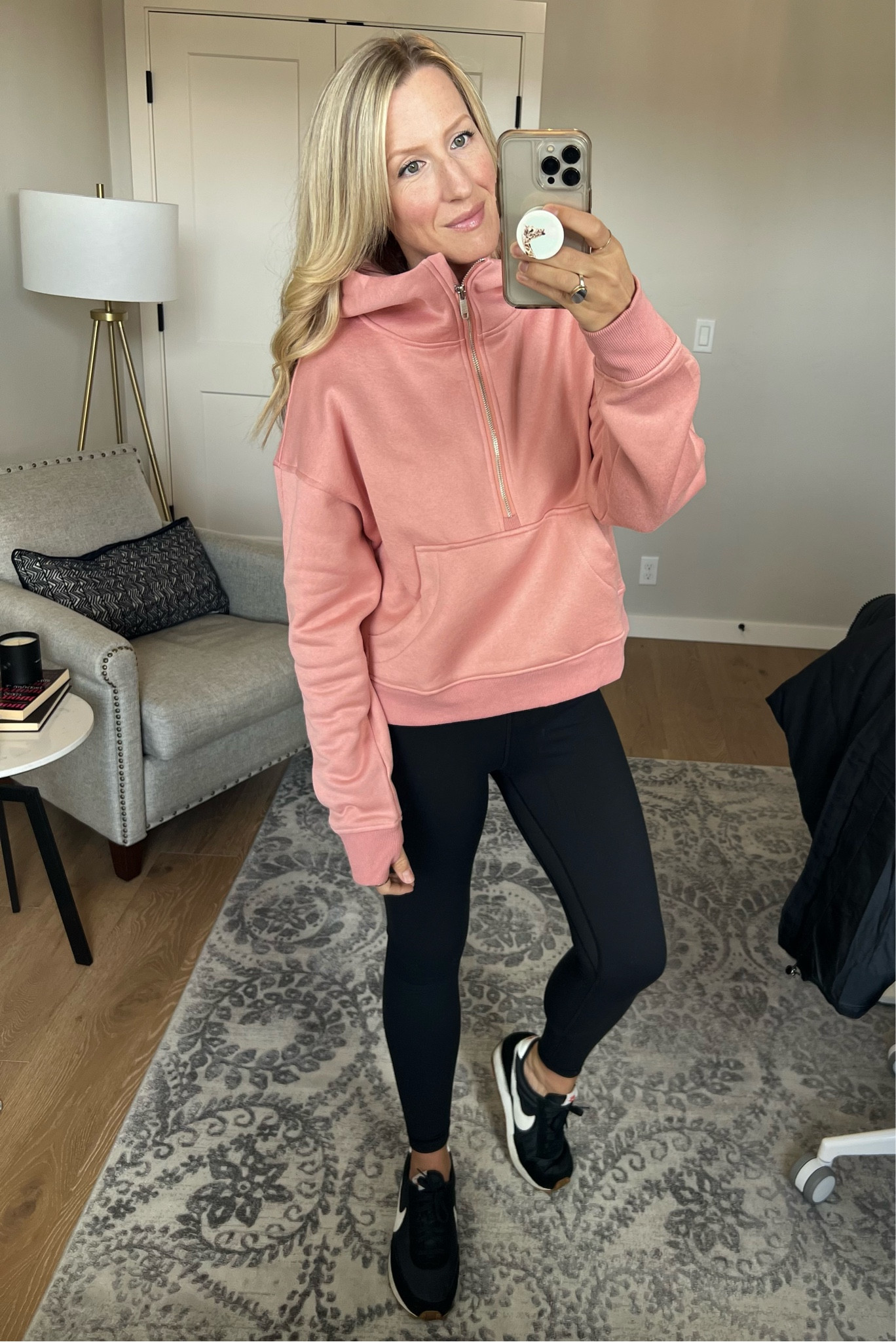 Loving this hoodie and Lululemon dupe leggings! Today I’m wearing them with the Nike Daybreak tennis shoes that run TTS.

#LTKshoecrush #LTKfitness #LTKfindsunder100