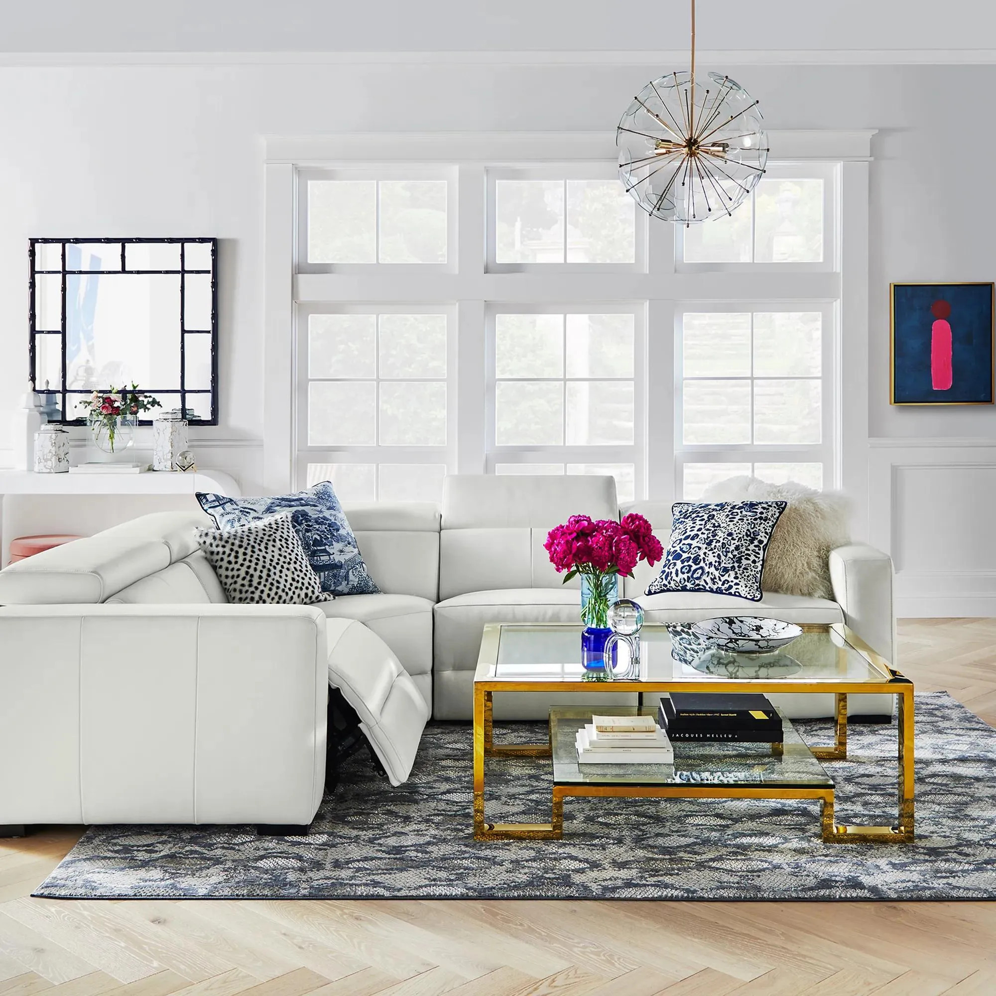 Duplicity Coffee Table | Gold | Coffee Tables | Z Gallerie | 50"W x 36"D x 18"H | Stainless Steel&Glass | Z Gallerie