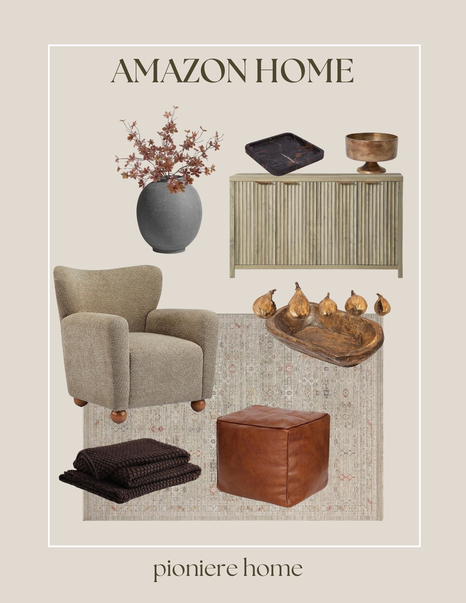 Amazon fall home finds. Neutral home, faux fall stems, Chris loves Julia x loloi rug, fluted sideboard cabinet, neutral accent chair, leather ottoman, affordable home finds  

#LTKHome #LTKSeasonal #LTKFindsUnder100