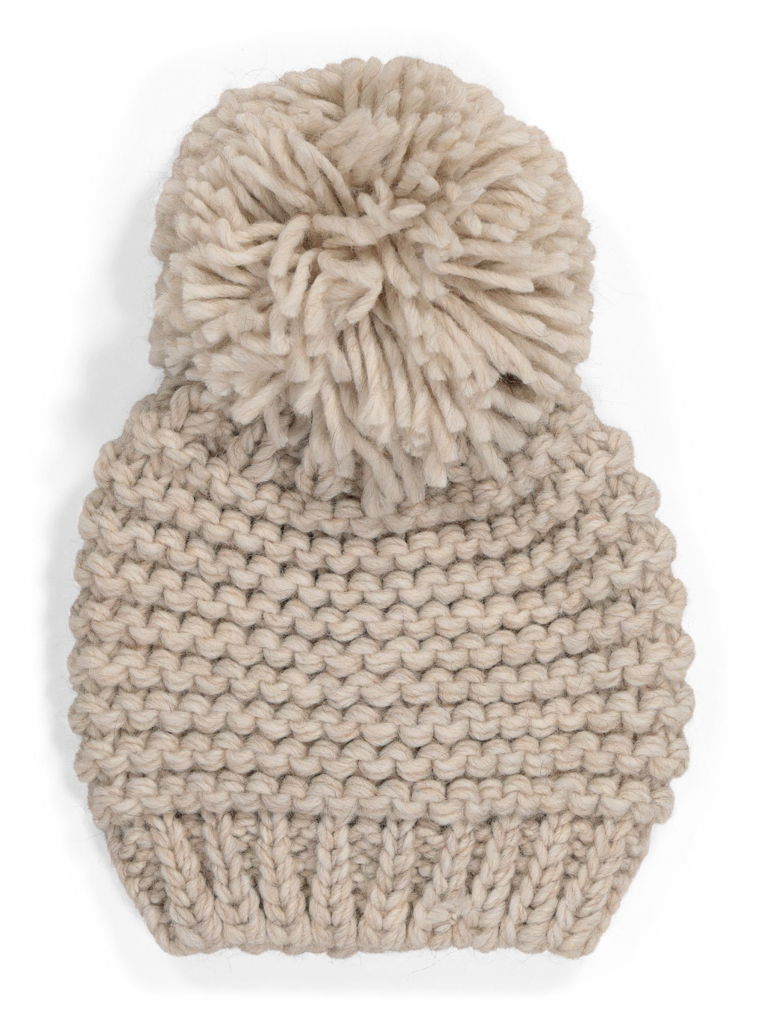 Made In Italy Solid Link Stitch Knit Pom Beanie | Gifts For Her | Marshalls | Marshalls