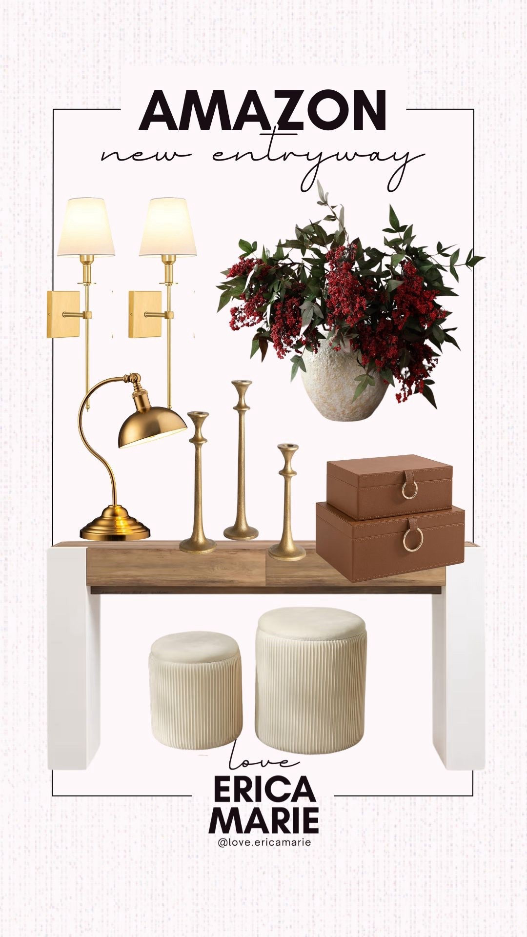 I completely recommend an entryway refresh that makes sense (gives storage/hides clutter). These Amazon finds are beautiful and functional and just brighten the entryway of your home. These storage ottomans fit perfectly under the console table and are perfect for hiding/storing shoes and other item! 
Entryway update, mudroom refresh 

#LTKOver40 #LTKHome #LTKSeasonal