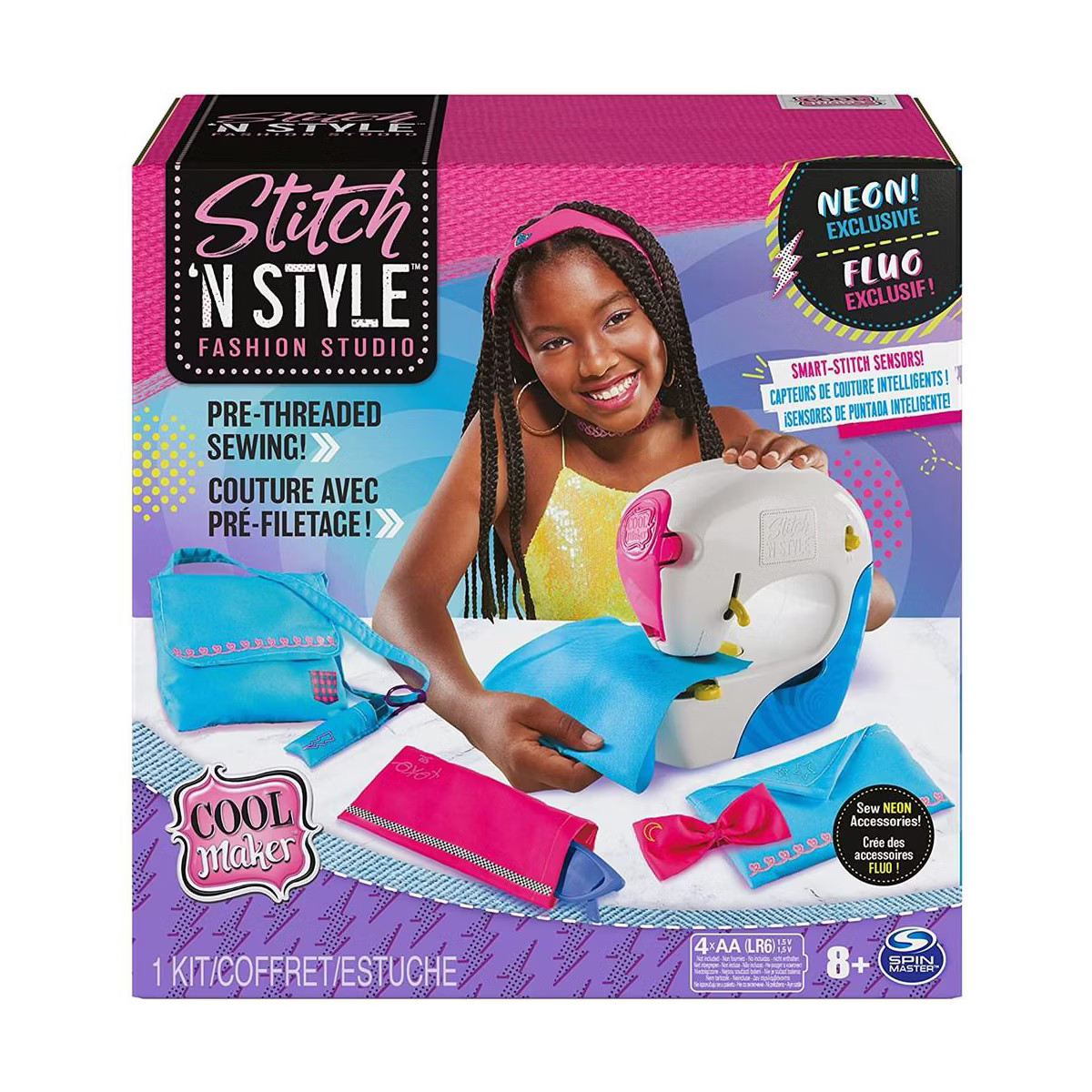Cool Maker, Exclusive Neon Stitch ‘N Style Fashion Studio, Sews 8 Stylish Projects, Pre-Threade... | Target