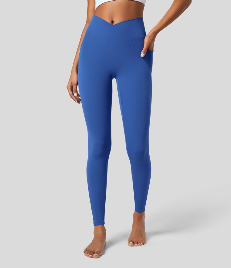 Softlyzero™ Crossover Pocket Plain Leggings-UPF50+ | HALARA