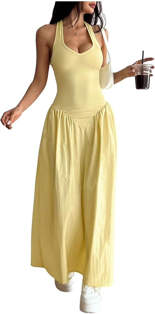 Verdusa Women's Drop Waist Dress Tie Backless Wedding Guest Dresses Brunch Outfits | Amazon (US)
