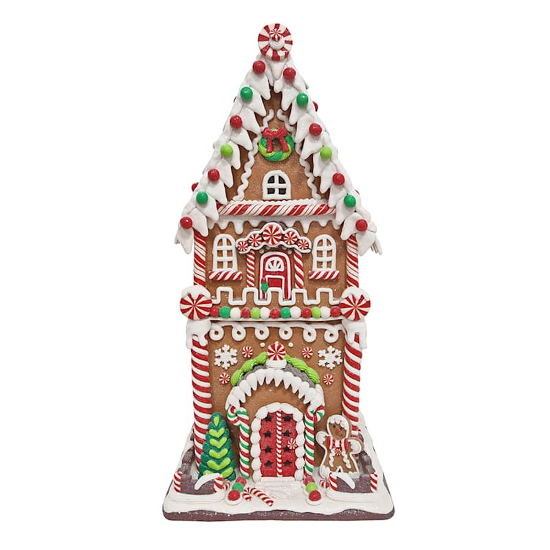 LED 2-Story Slim Gingerbread House | At Home